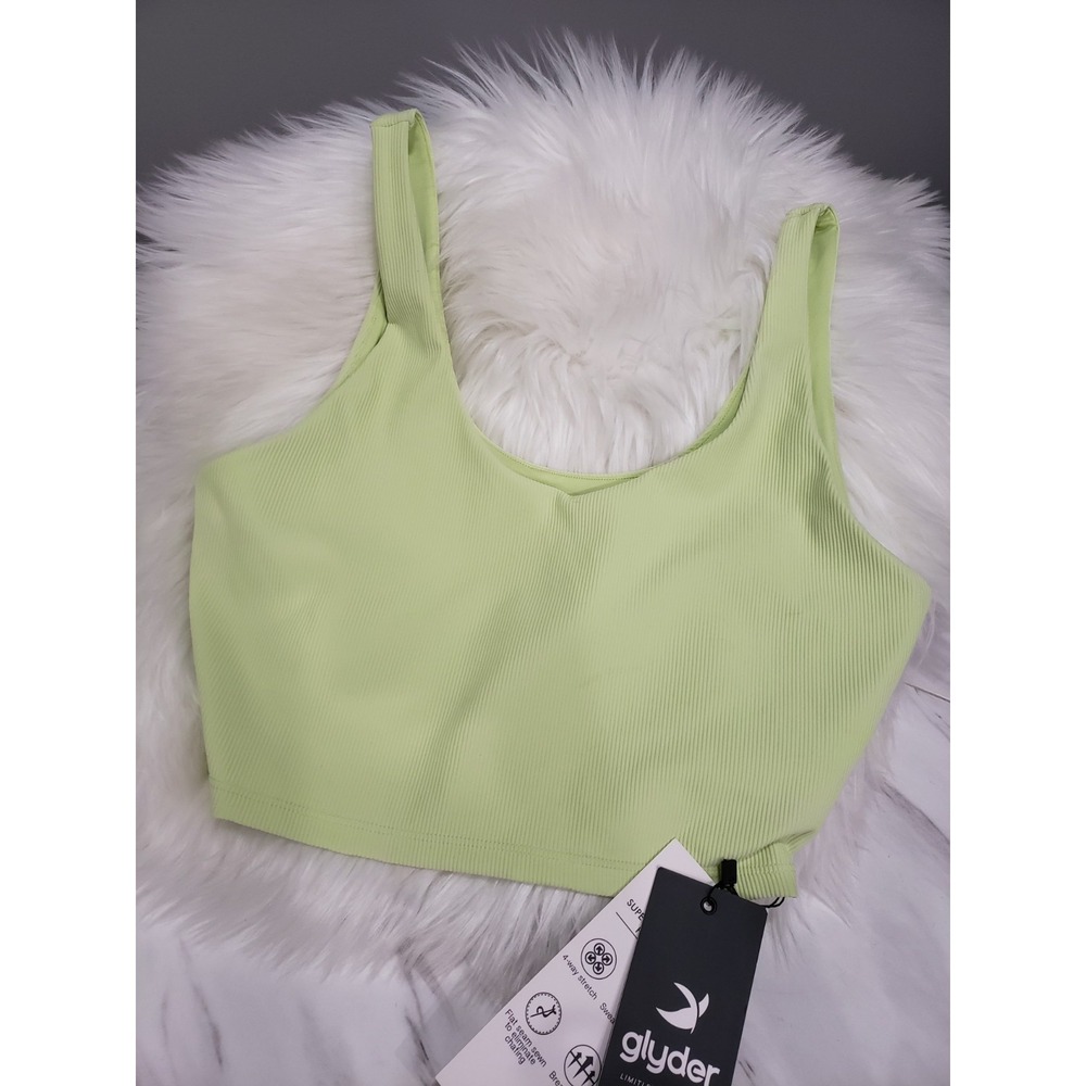 NEW Glyder Sculpt Tank Top Womens Green M Yoga NWT Retail $54 CROPPED YOGA GYM
